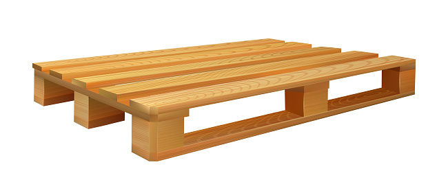 Wooden Pallet For Transportation Boxes Vector