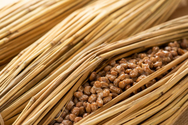 Natto, fermented soybeans, traditional healthy Japanese food. Natto, fermented soy, healthy traditional Japanese food. mito ibaraki stock pictures, royalty-free photos & images