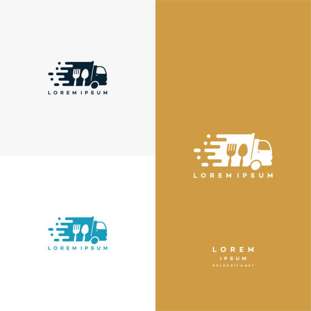 istock Fast Food Delivery logo designs concept vector, Food Iconic logo 1210700334
