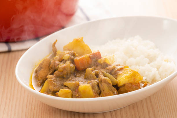 istock Hot homemade curry rice on the table 1210705598