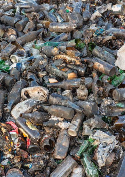 istock Garbage dump. Household waste after incineration. 1210705834