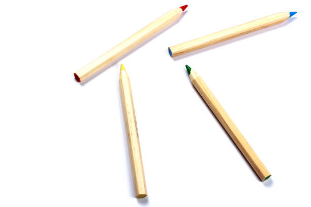 istock colored pencils isolated on white background. close up 1210707042