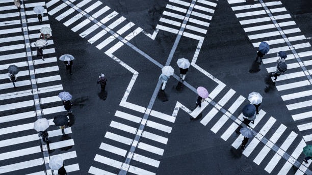 istock Rainy Scramble Crossing, Oita, Japan 1210709175