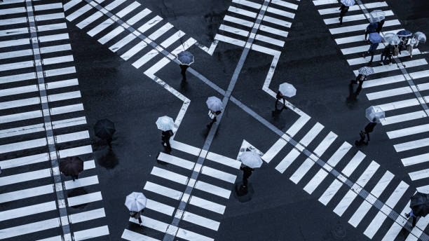 istock Rainy Scramble Crossing, Oita, Japan 1210709218