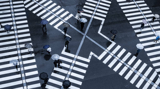 istock Rainy Scramble Crossing, Oita, Japan 1210709248