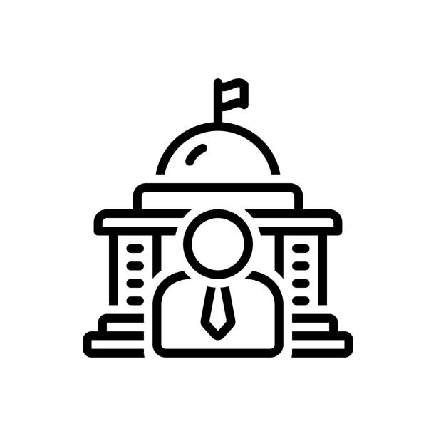 Governor government Icon for governor, government, people, democracy, flag, state, polity, embassy, building, capitol, court house governor stock illustrations