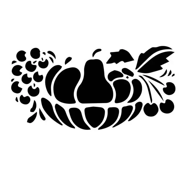 Vector illustration of nature stencil designs Fruits