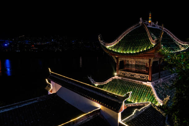 istock Zhang Fei Temple at night 1210714221