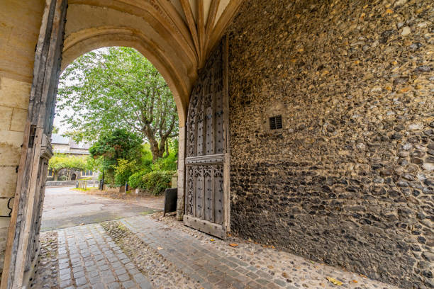 istock Narrow tunnel with flint walls 1210726672