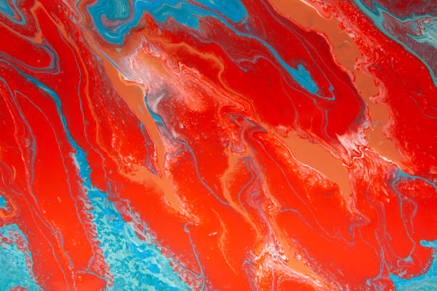 istock Red and blue marble abstract acrylic background. 1210736486