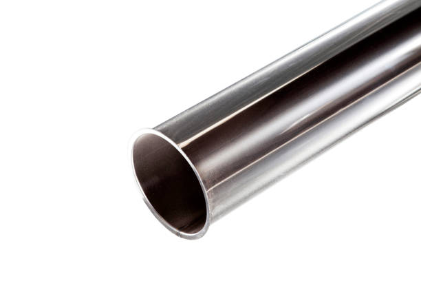 istock Stainless Steel Tube Pipe isolated background 1210736815