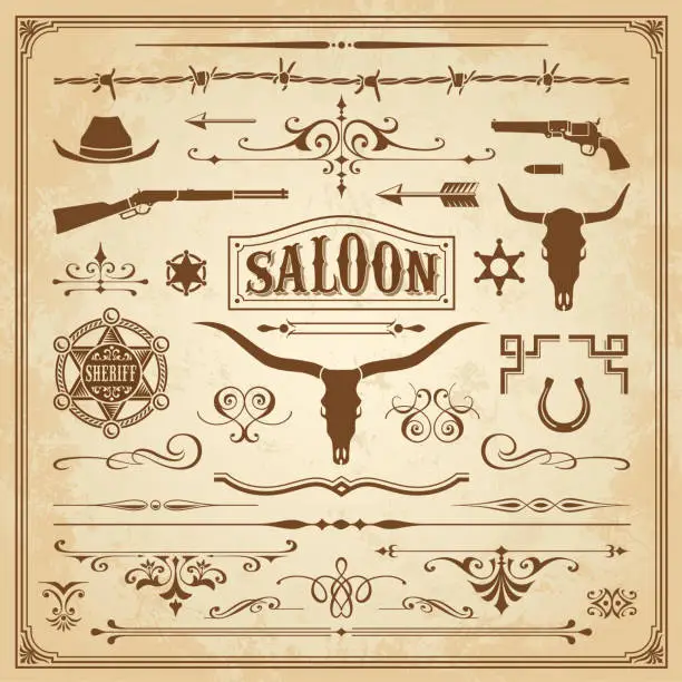 Vector illustration of Western Concept Design Element