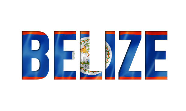 шрифт текста флага белиза - flag of belize stock illustrations