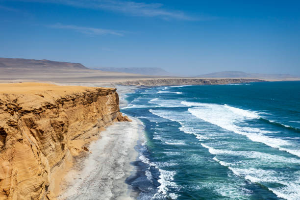 istock Cliff ocean view paracas peru, National Reserve, Pacific Ocean. 1210743755