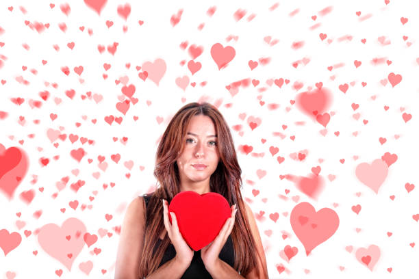 Two Red Hearts on a White Background. Concept of Love, Romance