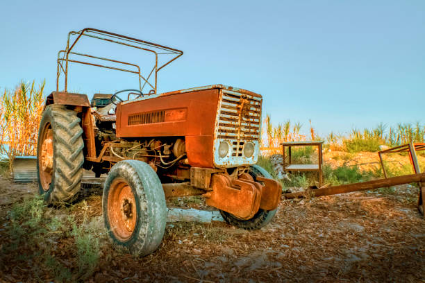 istock Photo of very worn nostalgic tractor 1210745562