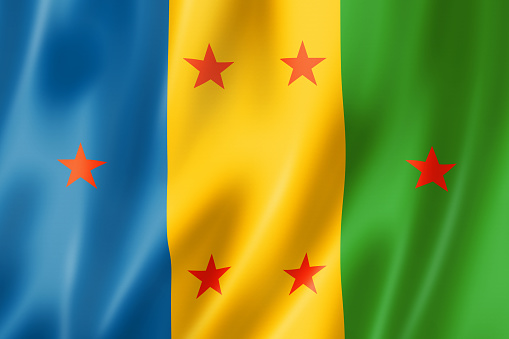 Ogoni people ethnic flag, Africa. 3D illustration