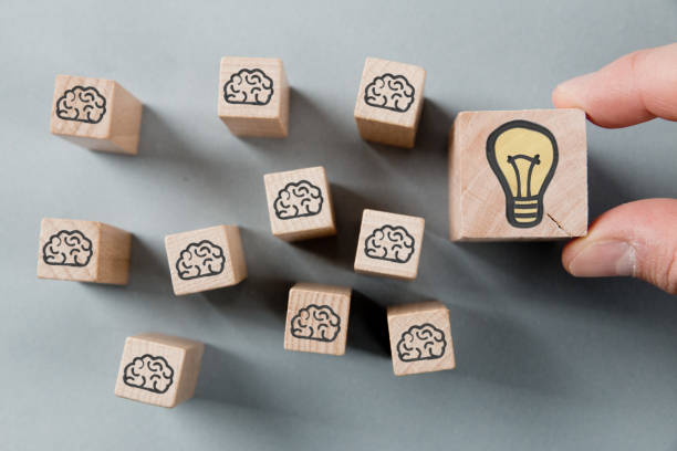 istock Wooden Blocks with Idea, Brainstorming and Thinking Concept 1210751601