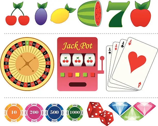 Vector illustration of Gambling icons