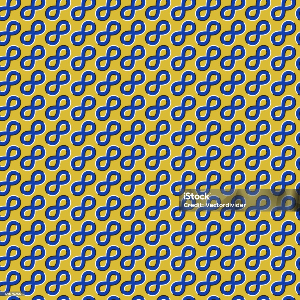 Movement Infinity Motif Optical Illusion Seamless Pattern Of Moving Infinity Symbols Ornament ...