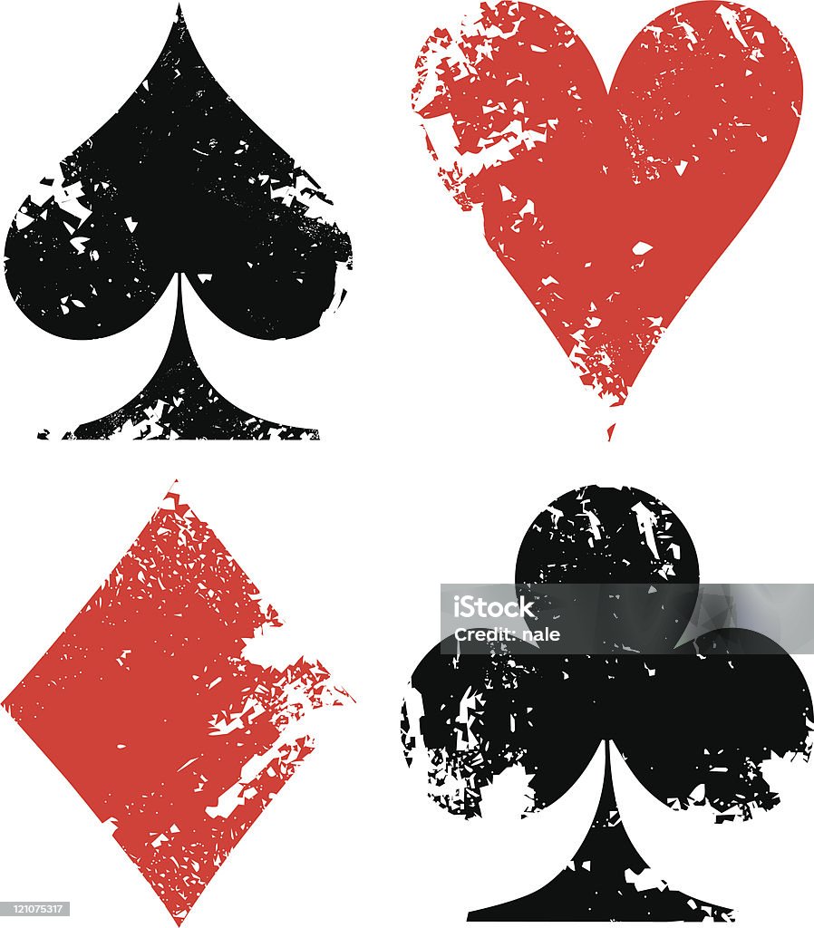 Grunge poker indicazioni - arte vettoriale royalty-free di Carte da gioco