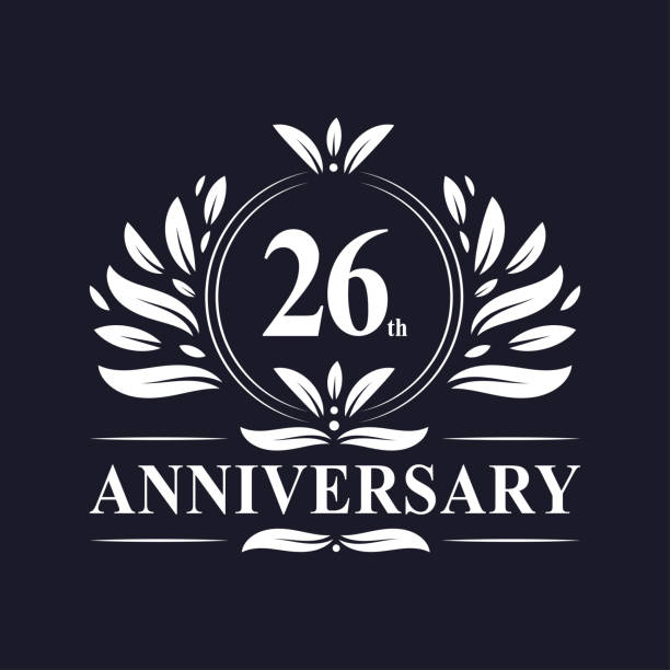 26 years Anniversary logo, luxurious 26th Anniversary design celebration.