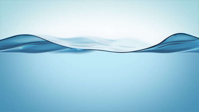 Beautiful Water Surface Waving Close-up Seamless. Pure Blue Water Flowing in Slow Motion Looped 3d Animation.