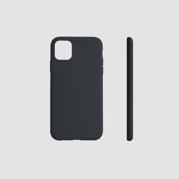 istock Mockup black cover for smartphone, isolated on a white background, for presentation design. 1210753850