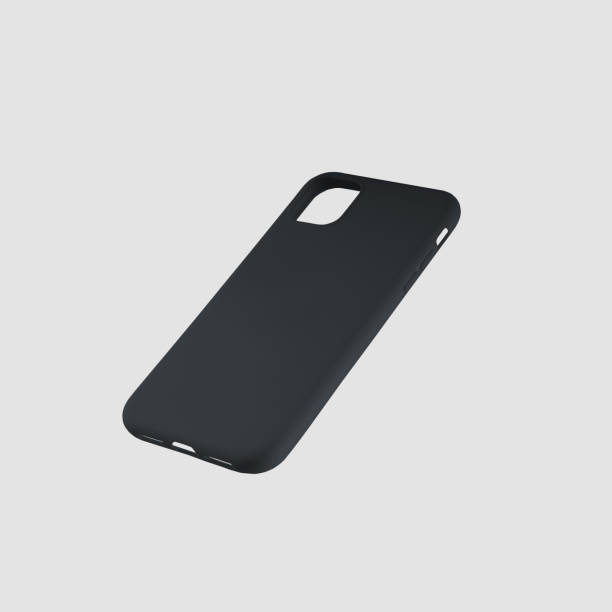 istock A template of a black plastic cover for a mobile phone, isolated on a white background, for advertising in an online store. 1210753882