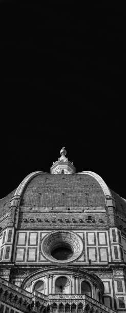 istock Florence Cathedral famous dome (Black and White with copy space above) 1210754022
