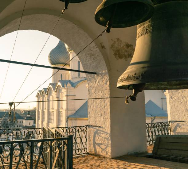 Bells of the belfry of the assumption Cathedral stock photo