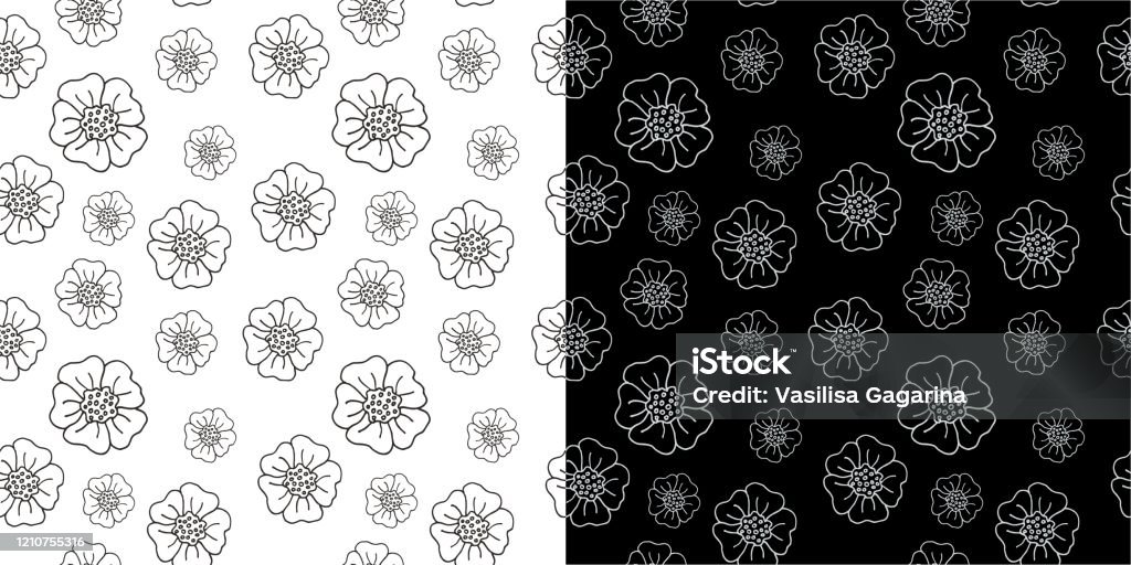Ilustración de Dos Patrones De Flores Negras Sobre Un Fondo Blanco Y Blanco Sobre Negro Textura Vintage Fondo De Estilo Retro Patrón Floral Decorativo Plantilla De Diseño Decoración De Ramo Floral Concepto Ilustración de Dos Patrones De Flores Negras Sobre Un Fondo Blanco Y Blanco Sobre Negro Textura Vintage Fondo De Estilo Retro Patrón Floral Decorativo Plantilla De Diseño Decoración De Ramo Floral Concepto
