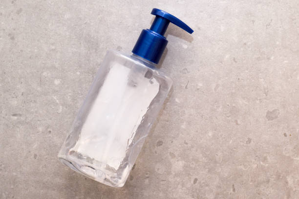 istock Empty bottle of hand sanitiser gel which has run out 1210756310