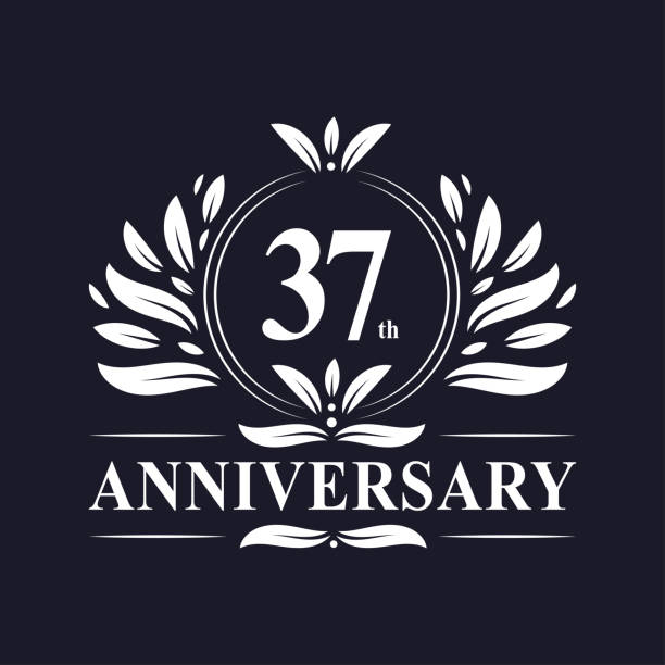 37 years anniversary logo 37th anniversary 37 years Anniversary logo, luxurious 37th Anniversary design celebration. number 37 illustrations stock illustrations