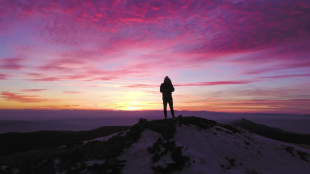 Epic mountain sunset