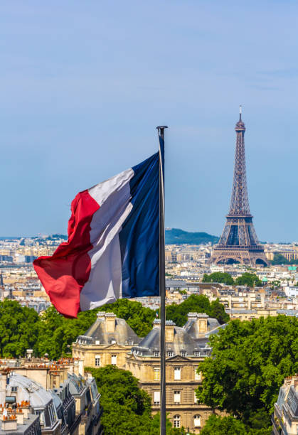 istock Paris with French flag 1210759262