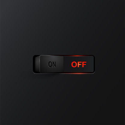 Realistic Black Switch With Backlight Off Vector Stock Illustration ...