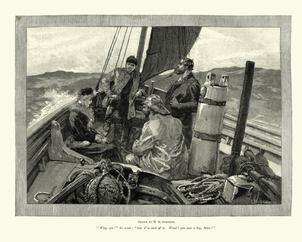 istock Group of Victorians on a small sailing boat, 19th Century 1210762890