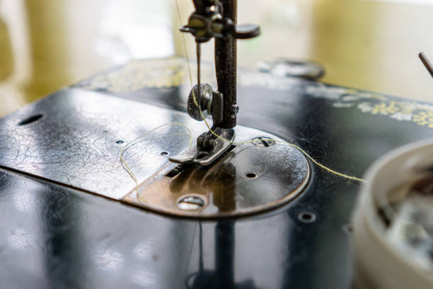istock Close up of sewing machine needle 1210763919