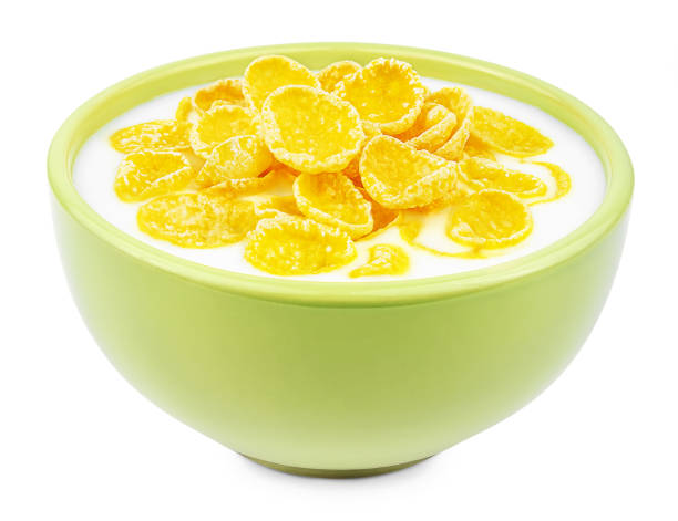 istock Cornflakes with Milk in Bowl Isolated 1210764056