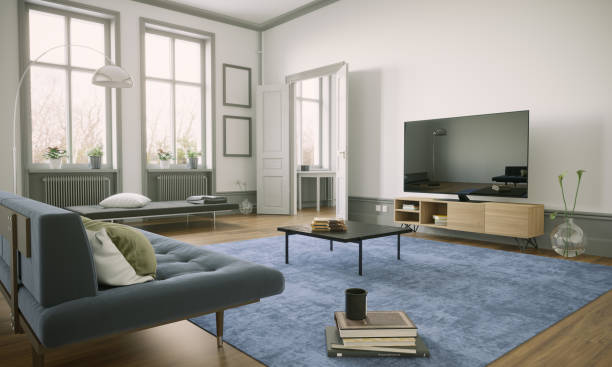 istock Scandinavian Style Living Room Interior 1210764103
