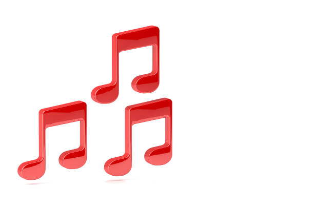 Illustration of musical notes by 3D rendering