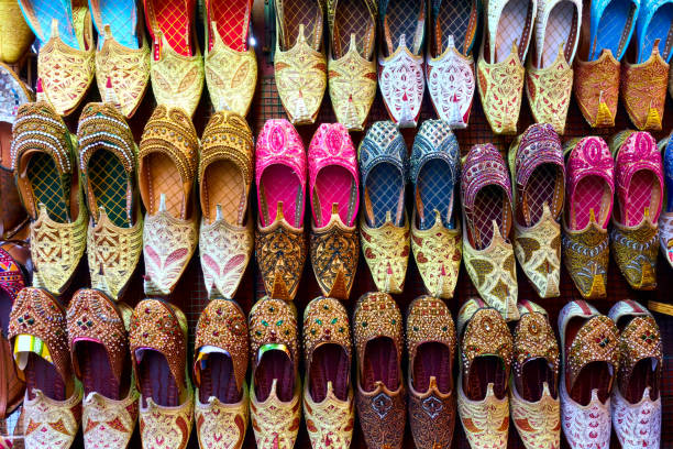 istock Babouches shoes at market stall 1210773906