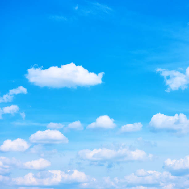 istock Only blue sky with white heap clouds 1210775173