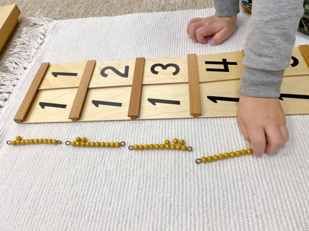 istock Montessori material Blessing wood board 1 with golden material 1210775984