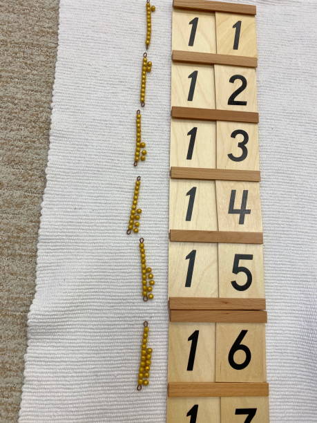 istock Montessori material Blessing wood board 1 with golden material 1210775988