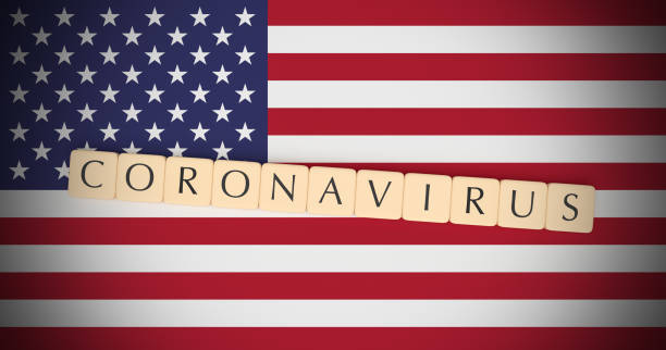 istock Letter Tiles Coronavirus On US Flag, 3d illustration 1210779270