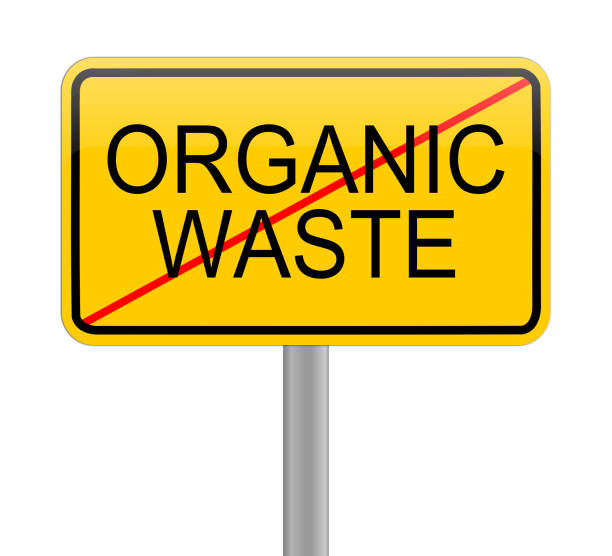 istock Organic waste on yellow sign – illustration 1210781192