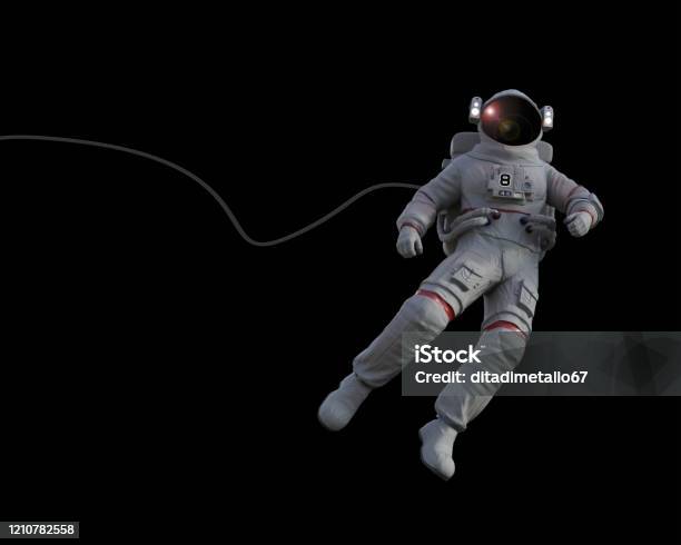 Spacewalk To Establish Visual Contact With The Incoming Space Capsule 3d Rendering Stock Photo - Download Image Now