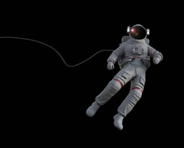 Spacewalk to establish visual contact with the incoming space capsule - 3D rendering